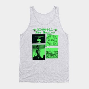 Roswell New Mexico Alien UFO Green Print Tank Top